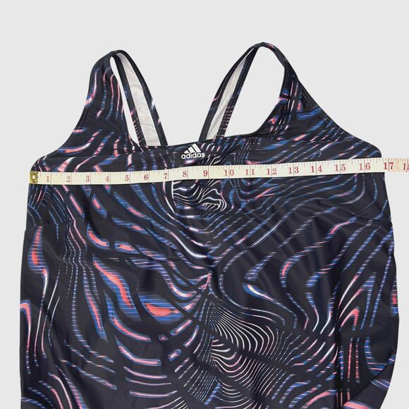 Adidas Women's Souleaf Graphic 3-Stripes Swimsuit One Piece Size 2X Athletic - Picture 13 of 16